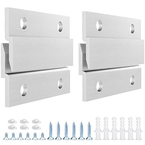 French Cleat Picture Hanger, Aluminum Z Hanger Interlocking Wall Mounting Bracket Hardware Kit Z Clips for Hanging Wall Painting, Mirrors, Panels, Artwork, Cabinet, Whiteboard (2inch-6Pairs) - size: 2inch-6Pairs, style: Standard thick
