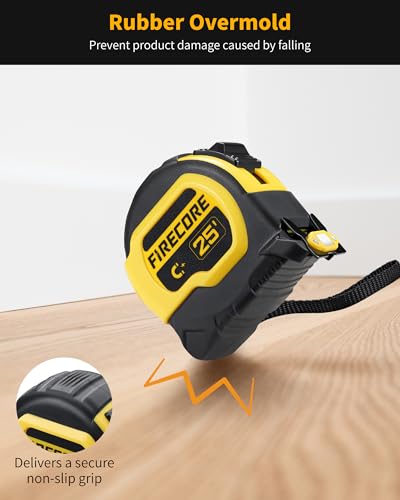 Tape Measure 25 ft with 1/8 Fractions, Magnetic Measuring Tape Retractable