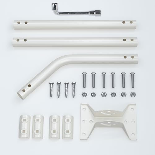 CEKAY J-Pole Mount for Antenna & Weather Station, 1.25 x 49.75 in, White - size: 49.75"