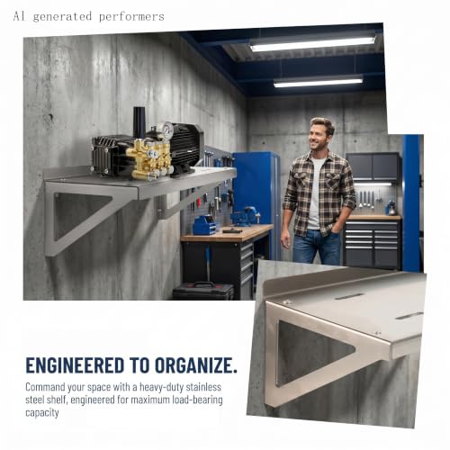 Pressure Washer Wall Mount Shelf, (silvery)