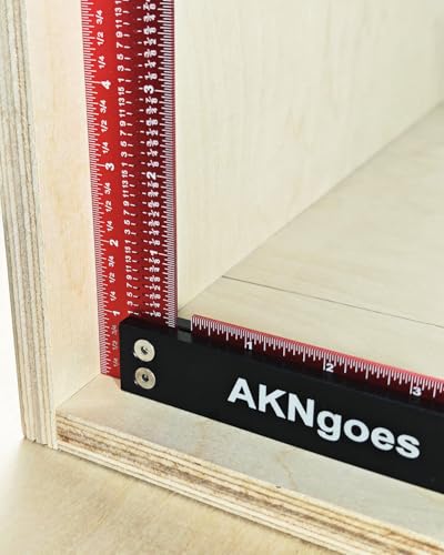 Precision Woodworking Square Ruler for Measuring and Marking, Square Ruler with Support Lip, Self Standing for Quick Measurement, Framing Tool for Professional Carpentry Use - 12 Inch