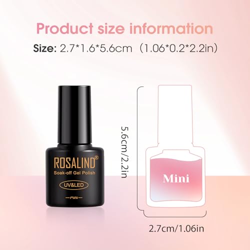 ROSALIND 30pcs Jelly Gel Polish Set, 26 Colors Translucent Nude Pink Gel | Sheer Gel Nail Polish Set with Matte Glossy Glitter Effects, Nails with Base Gel Top Coat, Salon DIY Home - color: Colorful Jelly