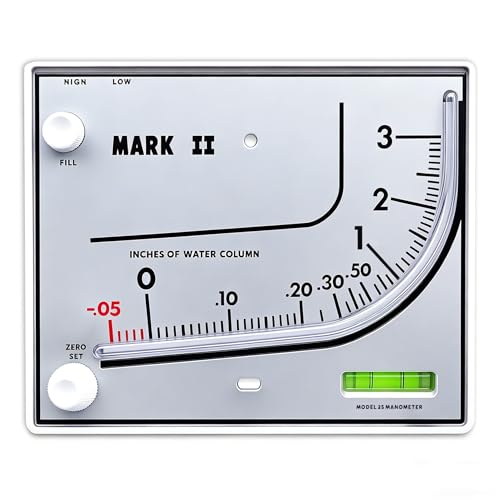 Mark II 25 Liquid Filled Manometer, 3" wc, 3% Accuracy for Pressure Testing