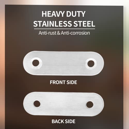 Jiozermi 24 Pcs Straight Brace, 2" x 0.6", Stainless Steel - size: Silver, 2” x 0.6”, 24 Pcs