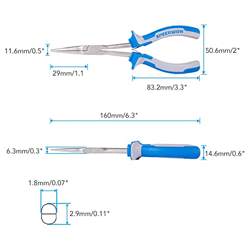 SPEEDWOX 6 Inches Long Reach Slimline Flat Nose Pliers for Jewelry Making Smooth Jaw, Wire Wrapping Bending for Hard to Reach Narrow Spaces - style: Slimline Flat Nose Pliers