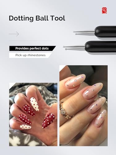MelodySusie Nail Art Brushes Set,6pcs Professional Pen - color: Black, size: 6