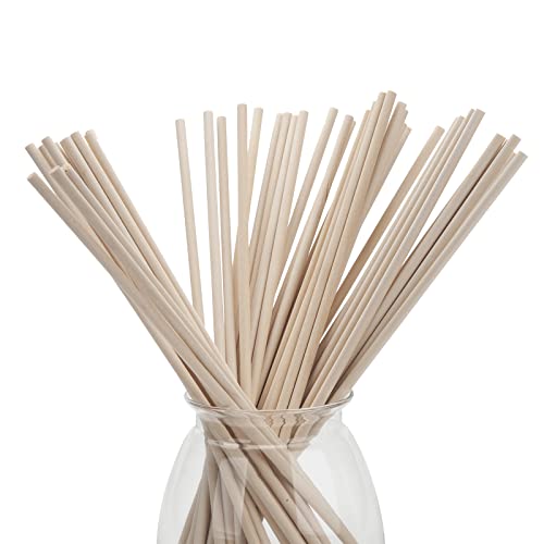 Wood Dowels Wooden Dowel Rods 1/4 x 12, 50 PCS Wooden Sticks for Crafts, Macrame Dowels, Unfinished Small Wood Sticks for Crafting, Lollipops and Tiered Cake, Photo Booth Props, Wedding Ribbon Wands - size: 1/4"×12"-50PCS