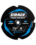 CRALY 7-1/4 Inch 4 Teeth Hardie Fiber Cement Circular Saw Blade, 5/8 Inch Arbor, Polycrystalline Diamond Tipped (PCD), Thin Kerf, Black Ice™, for Laminate Flooring(C0704FC) - size: 7-1/4'', 5/8‘’ arbor, 4T