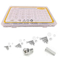 Jyphorixal 1200 Pcs Screw and Bolt Assortment Kit, #4-40#6-32#8-32#10-24 Assorted Phillips Pan Head Cross SAE Screws with Nuts and Washers, 304 Stainless Steel,Bolts and Nuts Kit