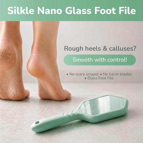 SILKLE Nano Glass Foot File - Foot Callus Remover for Feet & Foot Scrubber - style: Green