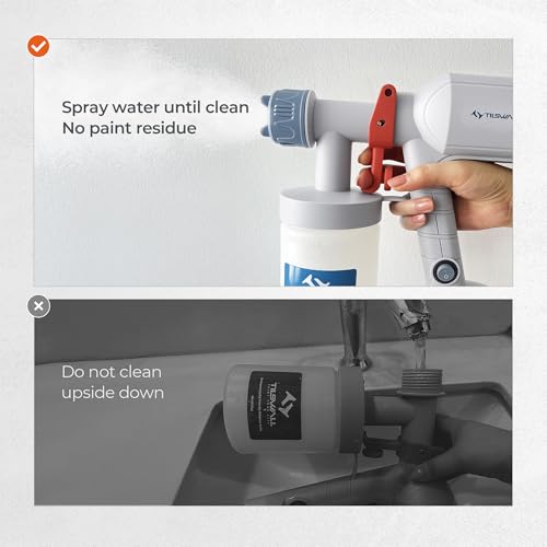 Tilswall Paint Sprayer Dreamer400 Upgraded Ultra-Light Electric Paint Spray Gun with 2 Nozzles & 3 Patterns Easy to Clean for Fences, Sheds, Walls, Ceilings, Furniture, Cabinets, Garden & DIY White