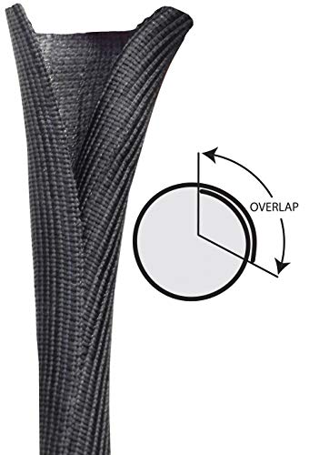 Design Engineering 010651P10 Black (8mm) 5/16" x 10' Split Sleeve Wire and - size: 5/16" (8mm) x 10'