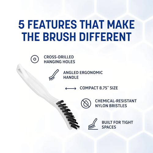 SPARTA Grout Brush with Stiff Nylon Bristles, 8 Inch, White - color: White, size: 8.75 Inches