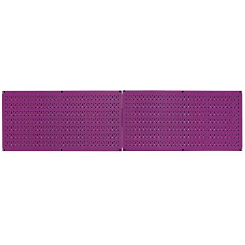 Wall Control Pegboard Rack Horizontal Metal Pegboard Garage Tool Storage Pack - Two 32-Inch Wide x 16-Inch Tall Easy To Install Peg Boards (Purple) - color: Purple