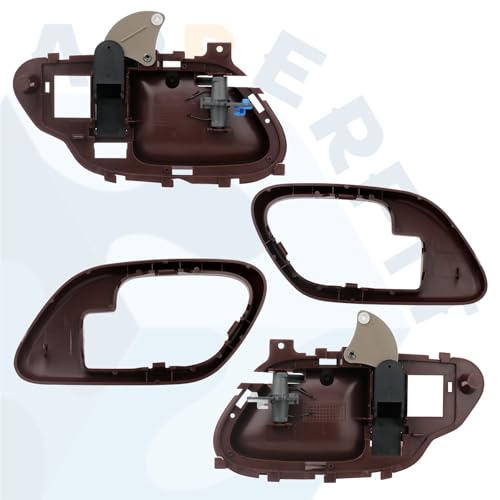 APPERFiT Interior Door Handle w/Bezel Kit (Red) Compatible with 1995-2002 Chevy Chevy GMC Truck C1500 C2500 C3500 K1500 K2500 K3500 Suburban Tahoe Yukon Replaces 15708049 15708050 - color: Red