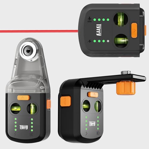 4-in-1 Laser Level for Picture Hanging, Rechargeable Laser Level with Vacuum Suction Mount and Drill Dust Collector, Wall Alignment Tool for Shelves, Frames, Home Improvement, DIY Projects