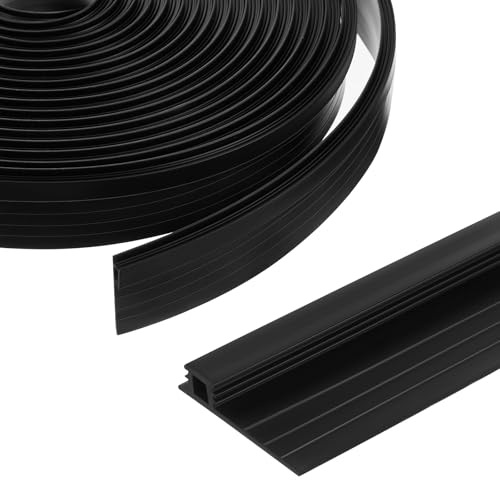 Pushglossy 28 ft Vinyl Sliding Screen Door Bug Seal Strip, Black - color: Black