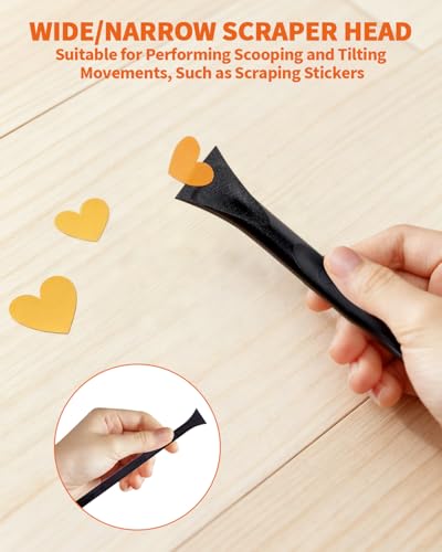 18 PCS Carbon Fiber Plastic Scrapers Tool, Non-Scratch Scraper Tool for Tight Spaces, Multi-Purpose Label Scraper Pen-Shaped, for Car Cleaning Supplies, Kitchen, Crevices, Stains (Black) - color: 18 Pcs Black