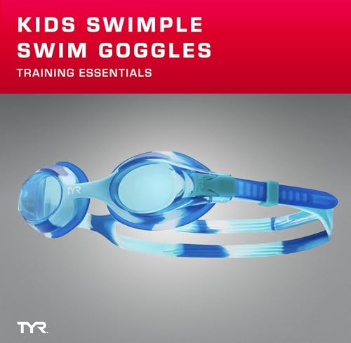 TYR Kids' Swimple Goggles - Colorful Swim Goggles for Beginners - color: Blue