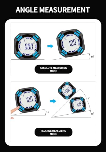 Digital Angle Finder with Electronic Laser - 5-side Strong Magnetic Angle Gauge, Rechargeable Cube Inclinometer with Backlight, Table Saw Miter Protractor, Woodworking Measuring Tool, Level Box