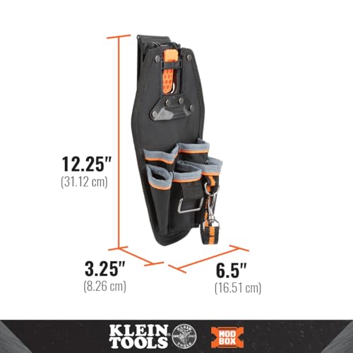 Klein Tools MODbox Tool Pouch, Electrician Bag, Quickly Attach and Release from Tool Belts and MODBox Rail System - size: 6-Pocket, style: 6-Pocket Pouch