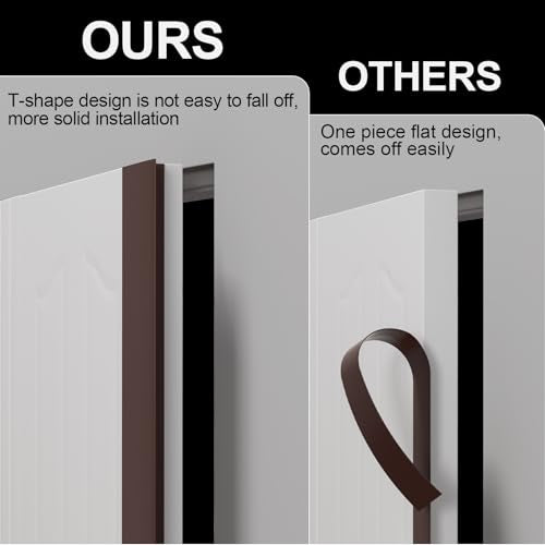 Elvone T-Shaped Weather Stripping Seal, Brown Silicone, 1.97 in x 20 ft - color: Brown, size: 20FTX1.97IN