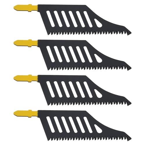OTOTEC 4PCS Flush Cutting Jigsaw Blade T Shank Jigsaw Blades 112mmx32mmx1.2mm Compatible with Dewalt Compatible with Bosch, 11 TPI