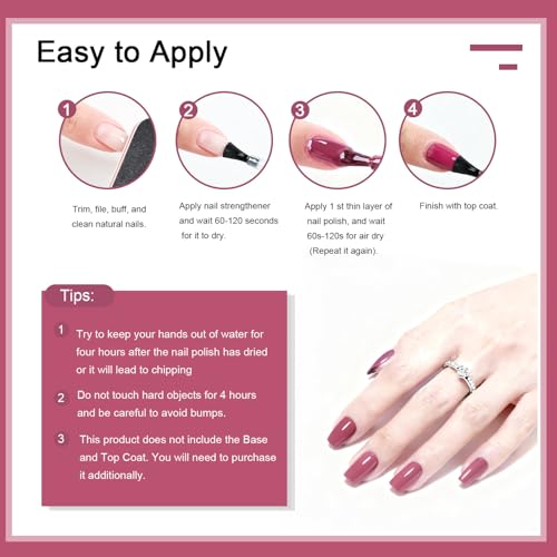 OpenLive 16.5ml Dark Pink Nail Polish Large Volume Quick Drying Nail Polish, Fast Drying and Long Lasting Color Nail Art DIY Home Manicure Gift for Women - color: Dark Pink