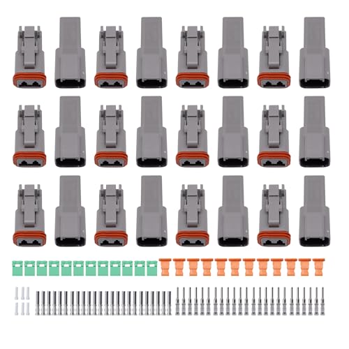 12 Sets Deutsch Connector Kit, 2 Pin Way Deutsch DT Connector - style: 12 Sets 2 Pin