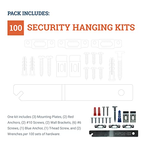 PHS Security Picture Hangers, Holds 15 lb, 100 Pack with Screws - size: 100 Pack