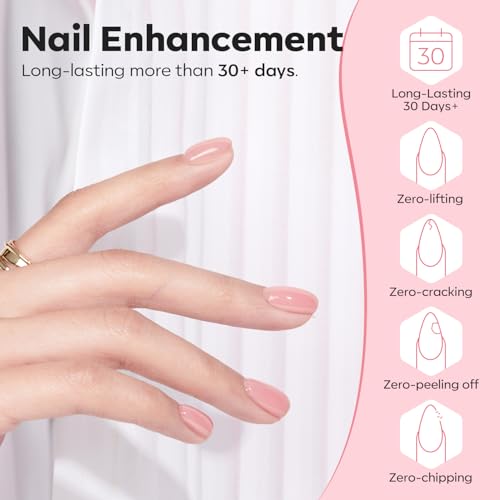modelones Base Coat Builder Nail Gel, 2 Pcs Clear and Rose Nude Pink - color: Builder Clear Rose