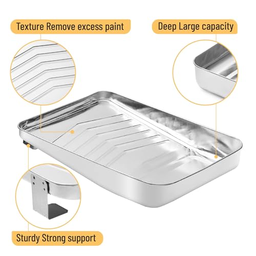 Bates- Paint Tray Liner, 9 Inch, 31 pcs, One Metal Paint Tray, 30 pcs White Plastic Paint Pan Liners - size: 9 Inch, 31 pcs
