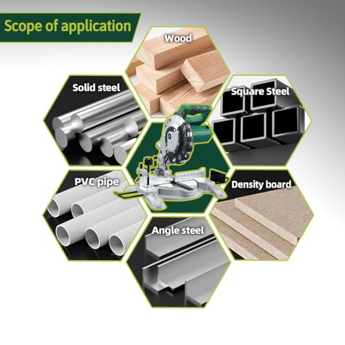 Miter Saw 8-1/4-Inch Compound Miter Saw Single Bevel Table Saw 5000RPM Corded Power Wood Circular Saw Lightweight Chop Saw