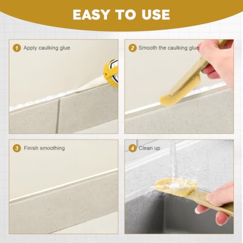 8pcs Rubber Caulking Spatula Tool, Reusable Caulking Tool Sealant Spatula Spreader 4 Sizes, Caulking Finishing Tool Applicator for Tiles Brick Floors Walls Bathroom Kitchen