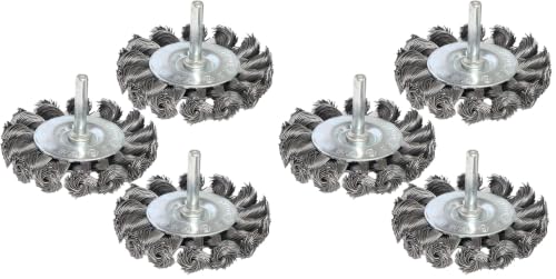 3PCS 3 Inch Knotted Wire Wheel Brushes Kit for Drill with 1/4-Inch Shank,Twist Brush Set Perfect for Rust Removal, Corrosion and Paint,Wire Wheels for Power-Operated Grinders (Pack of 2) - size: 3 inches (Pack of 2)