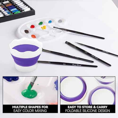 koseibal Kids Acrylic Paint Set with Canvas, Art Supplies Kits for Adults - color: 18x22ml+Easel-S