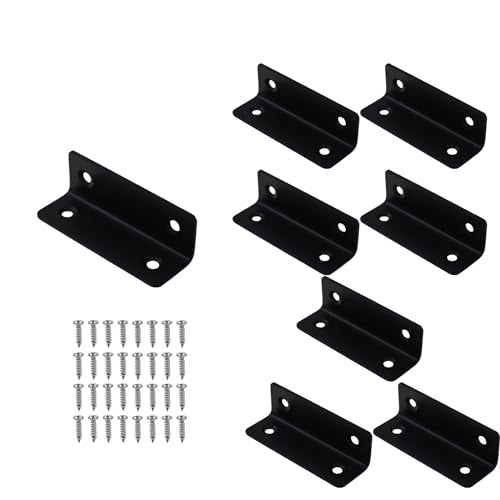 Long L Bracket,ULIFESTAR Black Corner Brace Brackets,Stainless Steel Corner Brackets,Heavy Duty Shelf Bracket,Metal Right Angle Bracket for Wood,60*20mm/2.36*0.79'' 8 PCS - size: 60*20mm/2.36*0.79''
