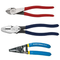 Klein Tools 80121 Stripper Plier Kit with Wire Strippers, Made in USA, Lineman Pliers and Diagonal Cutters, 3-Piece