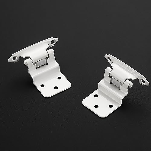 Ravinte 3/8" Inset White Cabinet Hinges 10 Pack (5 Pairs) - color: White