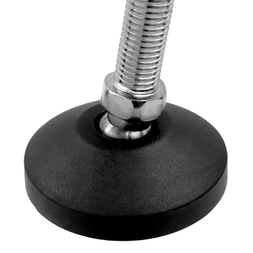 M16 Leveling Feet 880 Lb Capacity, 6.2 Inches Height - 3 Inches Base, 4Pcs - color: Black, size: D80xM16xH120mm