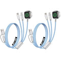 2Pack Travel Essentials,Multi Charging Cable for Apple Watch Charger Blue - color: Blue, size: 2pack-4ft