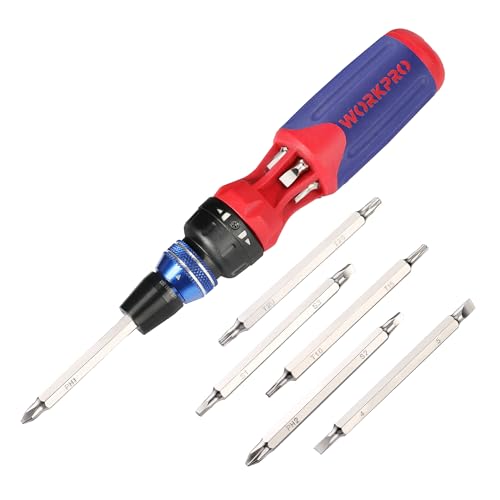 WORKPRO 12-in-1 Ratcheting Multi-Bit Screwdriver Set - size: Standard
