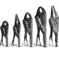 Lichamp 5PCS Vice Locking Pliers Set, 10 9 7 6 5 inches Curved Jaw Vise and Curved Jaw Grip Pliers Set