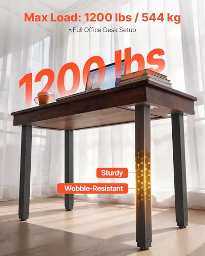 VEVOR Adjustable Table Legs, 24-40 in Square Steel Furniture Legs, 1200 lbs Max Load Heavy Duty, Quick Installation, Ideal for Home Office Desk DIY, Coffee Dinner Bar Tables, Workbenches, 4 PCS, Black - size: 3.9 x 3.9 x (23.6-40) in