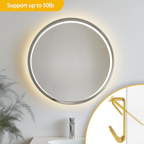 Picture Hangers, 50 lb Heavy Duty Drywall Wall Plaster Large Picture Hangers, Picture Hanging Hooks, Picture Hanging Hardware, Picture Frame Hangers, Painting Wall Hooks for Hanging, 30 Pack - color: Gold, size: L-50