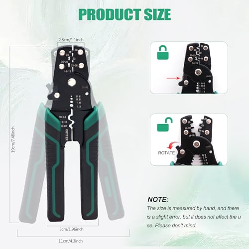 Twidec/Wire Crimper Tool With Stripper Cutter,Multifunctional Crimping Pliers Terminal Pliers For Insulated Electrical Connectors(22-10 AWG) N-060 - style: N-060 AWG26-10