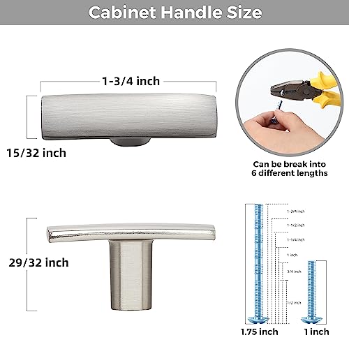 5 Pack Brushed Nickel Cabinet Knobs, 2in Length Curved Bar Drawer Pulls | Single Hole Grip, Stainless Steel Build, Kitchen Cabinet Restyle, For Drawers, Dressers, Cupboards, Closet Doors - color: Brushed Nickel, size: 5 Pack, style: Curved