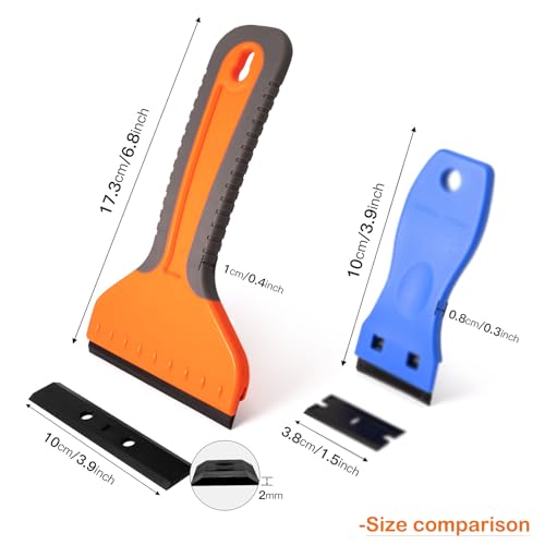 NEWISHTOOL 4-inch Plastic Razor Blade Scraper Label Remover Glass Cleaning