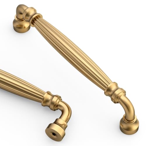 Asidrama 10 Pack 5 inch Champagne Bronze Kitchen Cabinet Handles - color: Champagne Bronze, size: 5" Hole Center(128mm)