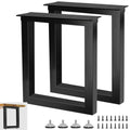 Metal Table Legs 28''Hight 24'' Wide with Adjustable Protector Feet, Industrial & Rustic Style Heavy Duty Metal Furniture Legs for DIY Dinning Table Coffee Table Modern Desks, Rectangle Shape, Black - size: H28" × W24" Square
